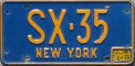Nummernschilder / Kfz-Kennzeichen USA 1966 1960er New York NY