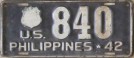 Nummernschilder / Kfz-Kennzeichen Philippinen 1942 1940er US