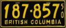 Nummernschilder / Kfz-Kennzeichen Kanada 1950 1950er British Columbia
