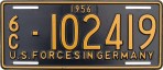 Nummernschilder / Kfz-Kennzeichen Deutschland 1956 1950er US