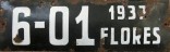 Nummernschilder / Kfz-Kennzeichen Uruguay 1933 1930er Flores