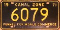Nummernschilder / Kfz-Kennzeichen Panama 1971 1970er Canal Zone