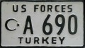 Nummernschilder / Kfz-Kennzeichen Türkei 1963 1960er US