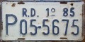 Nummernschilder / Kfz-Kennzeichen Dominikanische Republik 1985 1980er