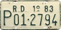 Nummernschilder / Kfz-Kennzeichen Dominikanische Republik 1983 1980er
