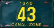 Nummernschilder / Kfz-Kennzeichen Panama 1940 1940er Canal Zone