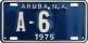 Nummernschilder / Kfz-Kennzeichen Aruba 1975 1970er Aruba