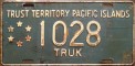 Nummernschilder / Kfz-Kennzeichen Mikronesien, Föd. Staat. 1969 1960er Truk USA