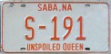 Nummernschilder / Kfz-Kennzeichen Niederländische Antillen 1979 1970er Saba