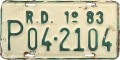 Nummernschilder / Kfz-Kennzeichen Dominikanische Republik 1983 1980er