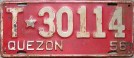 Nummernschilder / Kfz-Kennzeichen Philippinen 1956 1950er Quezon