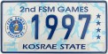 Nummernschilder / Kfz-Kennzeichen Mikronesien, Föd. Staat. 1997 1990er Kosrae (Sample)