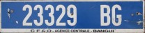 Nummernschilder / Kfz-Kennzeichen Zentralafrikanische Republik 1984 1980er