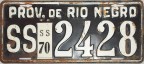 Nummernschilder / Kfz-Kennzeichen Argentinien 1968 1960er Rio Negro