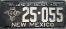 Nummernschilder / Kfz-Kennzeichen USA 1944 1940er New Mexico NM