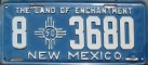 Nummernschilder / Kfz-Kennzeichen USA 1950 1950er New Mexico NM