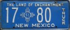 Nummernschilder / Kfz-Kennzeichen USA 1951 1950er New Mexico NM
