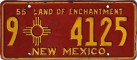 Nummernschilder / Kfz-Kennzeichen USA 1955 1950er New Mexico NM