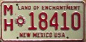 Nummernschilder / Kfz-Kennzeichen USA 1972 1970er New Mexico NM