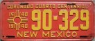 Nummernschilder / Kfz-Kennzeichen USA 1940 1940er New Mexico NM