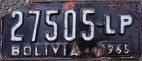 Nummernschilder / Kfz-Kennzeichen Bolivien 1960 1960er