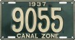 Nummernschilder / Kfz-Kennzeichen Panama 1937 1930er Canal Zone