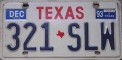 Nummernschilder / Kfz-Kennzeichen USA 1988 1980er Texas TX