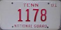 Nummernschilder / Kfz-Kennzeichen USA 1981 1980er Tennesssee TN