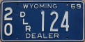 Nummernschilder / Kfz-Kennzeichen USA 1969 1960er Wyoming WY