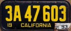 Nummernschilder / Kfz-Kennzeichen USA 1951 1950er California CA