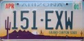Nummernschilder / Kfz-Kennzeichen USA 1997 1990er Arizona AZ