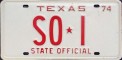 Nummernschilder / Kfz-Kennzeichen USA 1974 1970er Texas TX