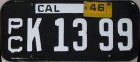 Nummernschilder / Kfz-Kennzeichen USA 1945 1940er California CA