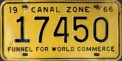 Nummernschilder / Kfz-Kennzeichen Panama 1966 1960er Canal Zone