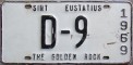 Nummernschilder / Kfz-Kennzeichen Niederländische Antillen 1969 1960er St. Eustatius