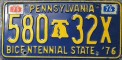 Nummernschilder / Kfz-Kennzeichen USA 1971 1970er Pennsylvania PA