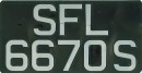 Nummernschilder / Kfz-Kennzeichen Singapur 1972 1970er