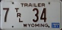 Nummernschilder / Kfz-Kennzeichen USA 1978 1970er Wyoming WY