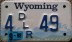 Nummernschilder / Kfz-Kennzeichen USA 1992 1990er Wyoming WY