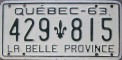 Nummernschilder / Kfz-Kennzeichen Kanada 1963 1960er Quebec