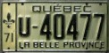 Nummernschilder / Kfz-Kennzeichen Kanada 1971 1970er Quebec