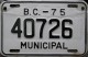 Nummernschilder / Kfz-Kennzeichen Kanada 1975 1970er British Columbia