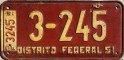 Nummernschilder / Kfz-Kennzeichen Mexiko 1951 1950er Distrito Federal