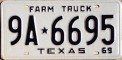 Nummernschilder / Kfz-Kennzeichen USA 1969 1960er Texas TX