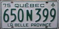 Nummernschilder / Kfz-Kennzeichen Kanada 1975 1970er Quebec