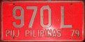 Nummernschilder / Kfz-Kennzeichen Philippinen 1979 1970er