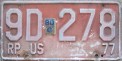 Nummernschilder / Kfz-Kennzeichen Philippinen 1977 1970er Gov?