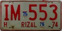 Nummernschilder / Kfz-Kennzeichen Philippinen 1974 1970er