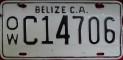 Nummernschilder / Kfz-Kennzeichen Belize 1981 1980er Orange Walk