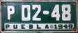Nummernschilder / Kfz-Kennzeichen Mexiko 1949 1940er Puebla